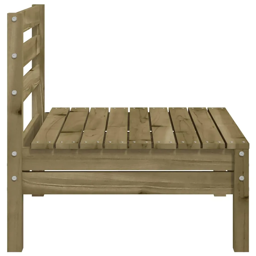 Canapés de jardin sans accoudoirs 4 pcs bois pin imprégné - 6