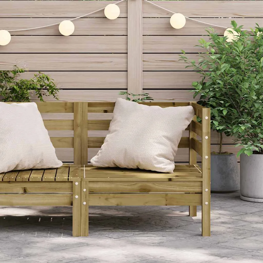 Canapé d'angle de jardin bois de pin imprégné - 3