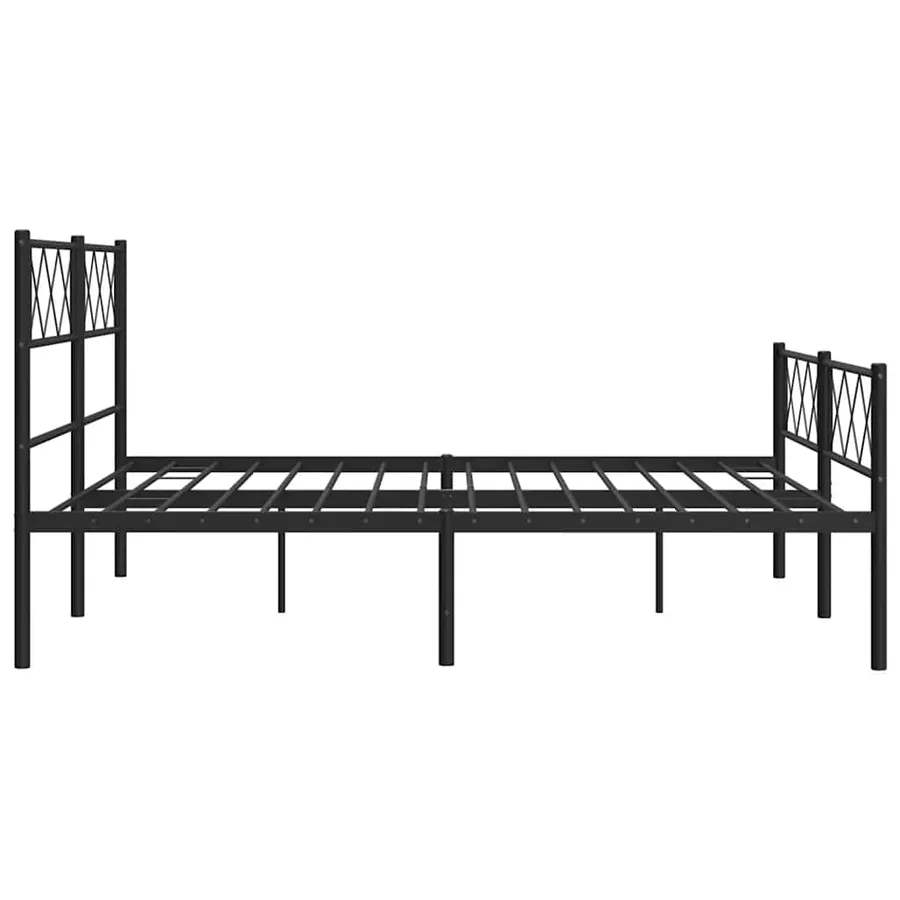 Cadre de lit métal sans matelas avec pied de lit noir 135x190cm - 7