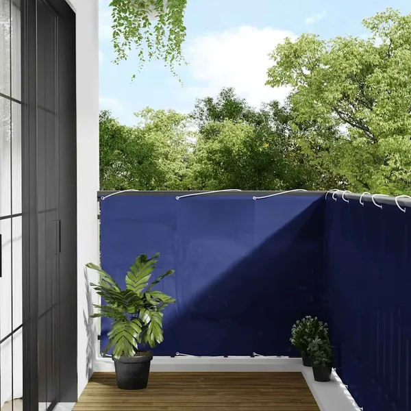 Écran de balcon bleu 120x700 cm 100% polyester oxford