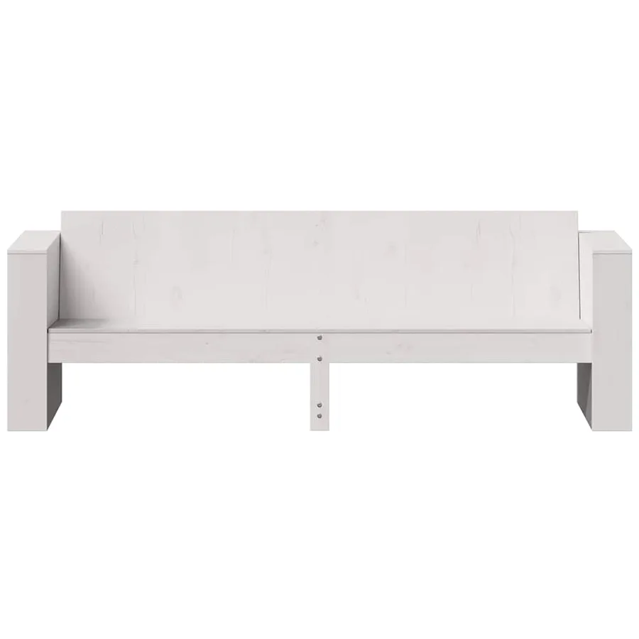 Canapé de jardin 3 places blanc 189x60x62 cm bois de pin massif - 4