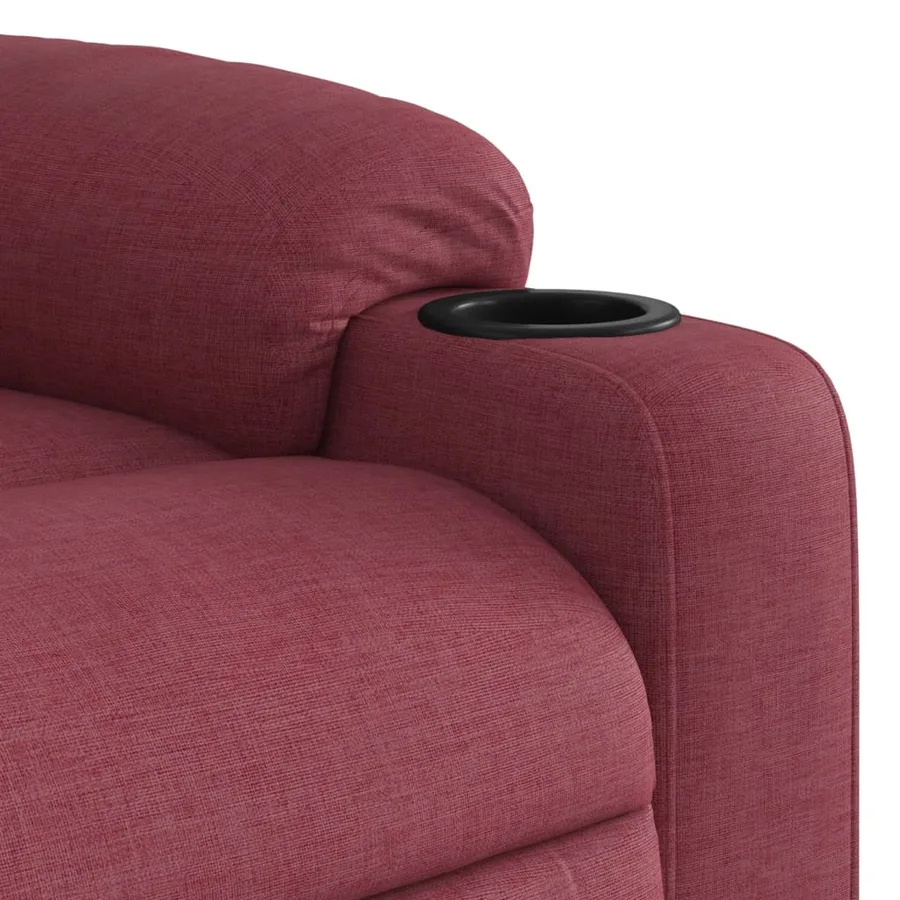 Fauteuil inclinable rouge bordeaux tissu - 11