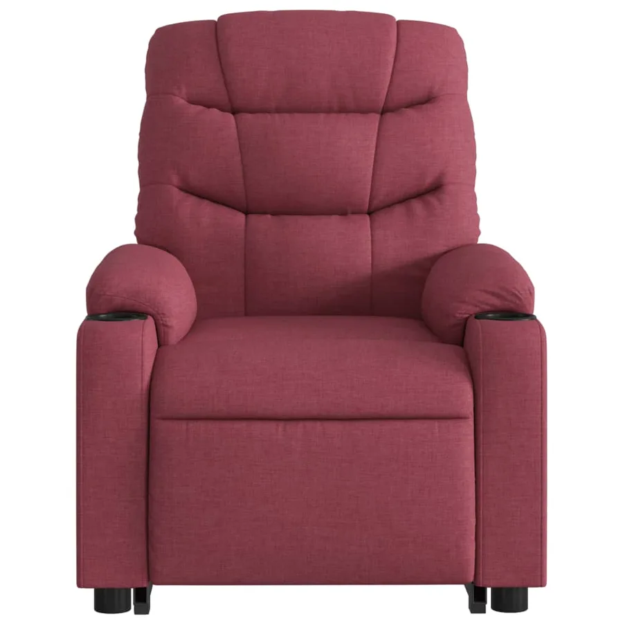 Fauteuil inclinable rouge bordeaux tissu - 9