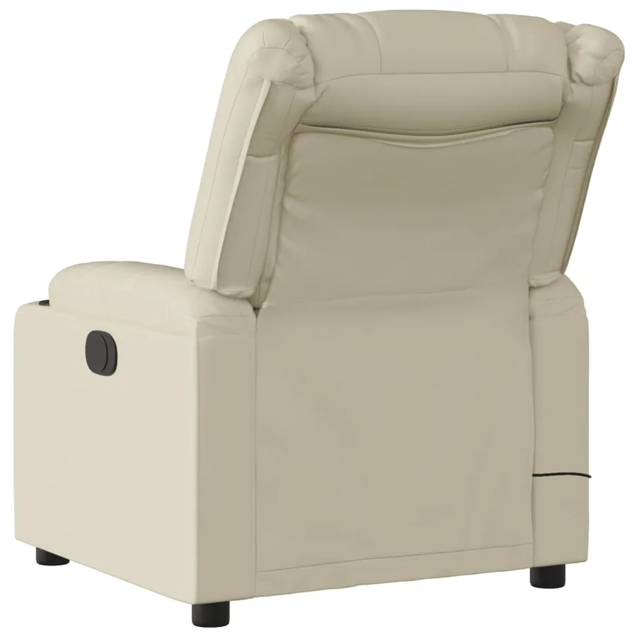 Fauteuil de massage inclinable crème similicuir - 4