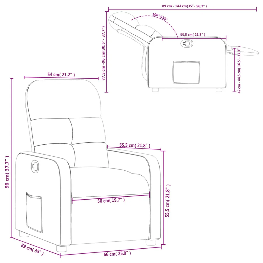 Fauteuil inclinable Vert foncé Tissu - 11