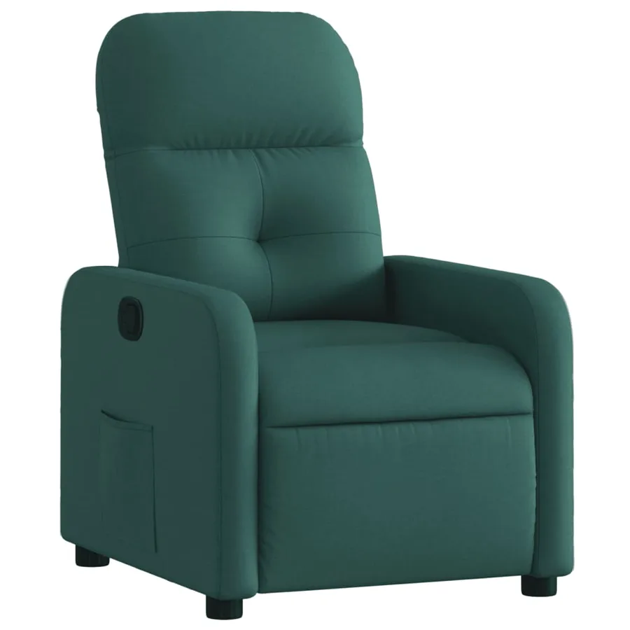 Fauteuil inclinable Vert foncé Tissu - 2