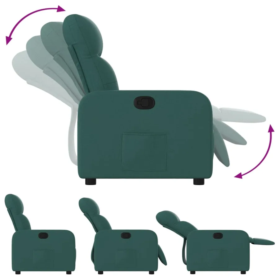 Fauteuil inclinable Vert foncé Tissu - 4