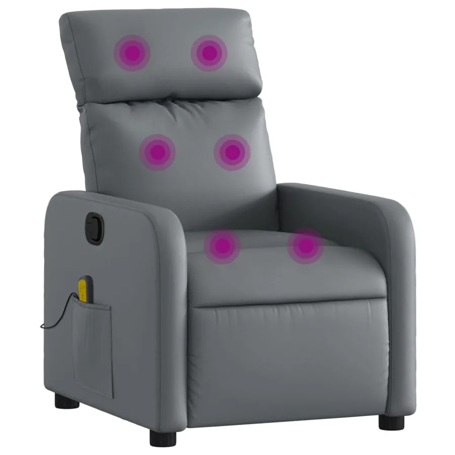 Fauteuil de massage inclinable Gris Similicuir - 2