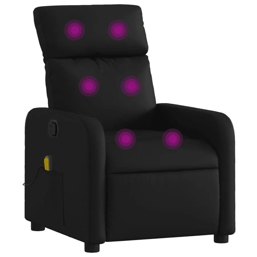 Fauteuil inclinable massant en similicuir noir - 2