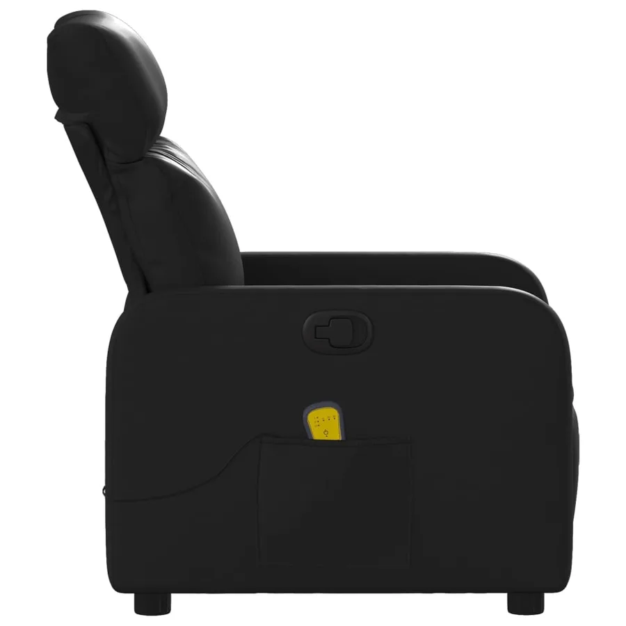 Fauteuil inclinable massant en similicuir noir - 8