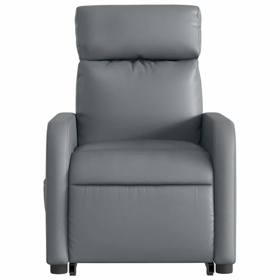 Fauteuil inclinable de massage électrique gris similicuir - 9