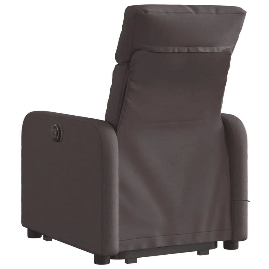 Fauteuil inclinable de massage électrique Marron foncé Tissu - 5