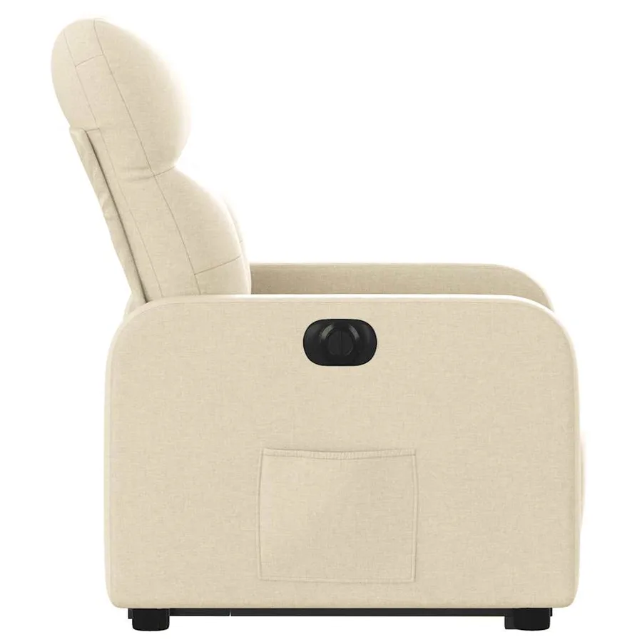 Fauteuil inclinable électrique crème tissu - 10