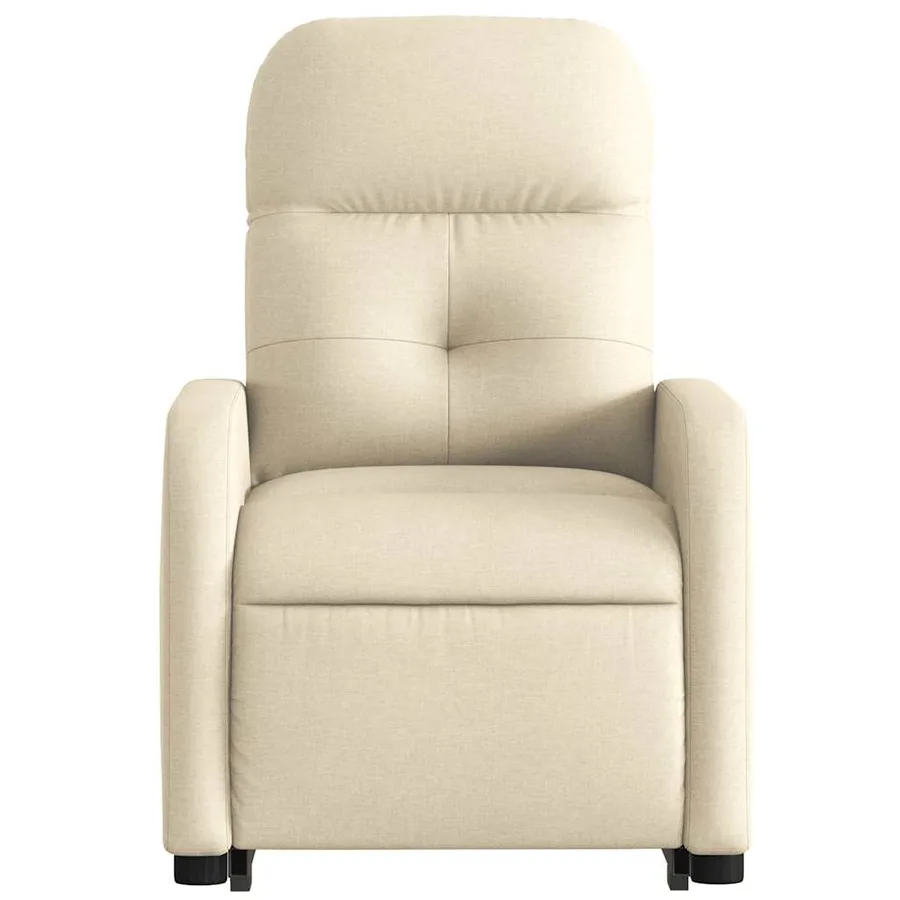 Fauteuil inclinable électrique crème tissu - 9