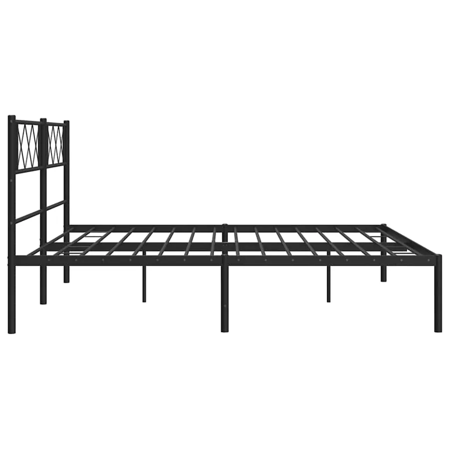 Cadre de lit métal sans matelas avec tête de lit noir 183x213cm - 7