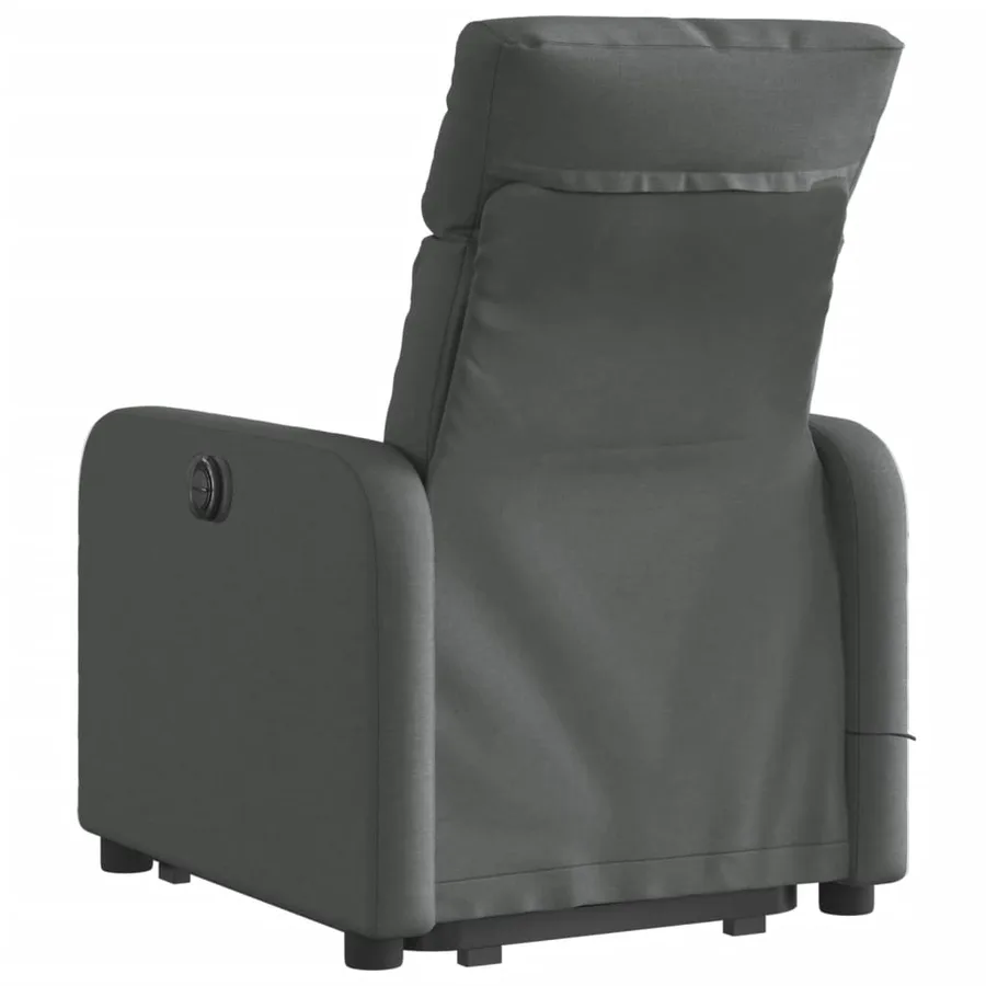 Fauteuil inclinable de massage électrique Gris foncé Tissu - 5