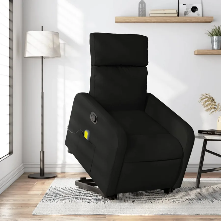 Fauteuil de massage inclinable Noir Tissu - 15