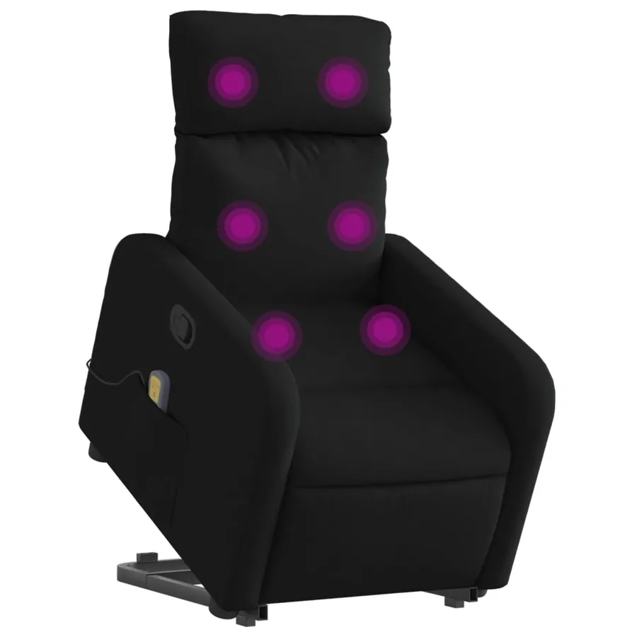 Fauteuil de massage inclinable Noir Tissu - 3