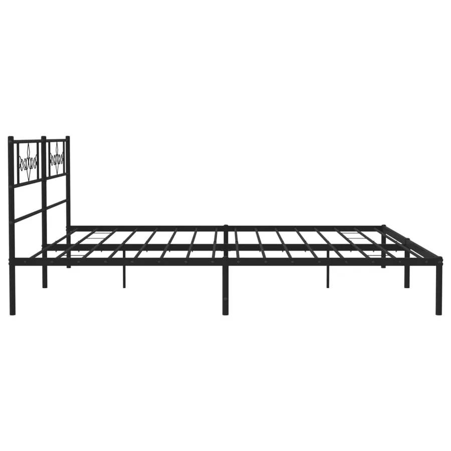Cadre de lit métal sans matelas et tête de lit noir 180x200 cm - 6