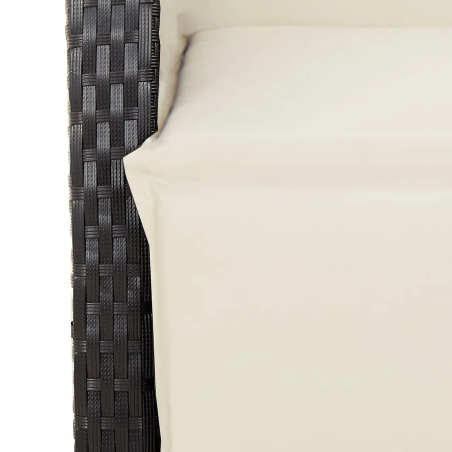 Ensemble à manger de jardin coussins 5pcs Noir Résine tressée - 6