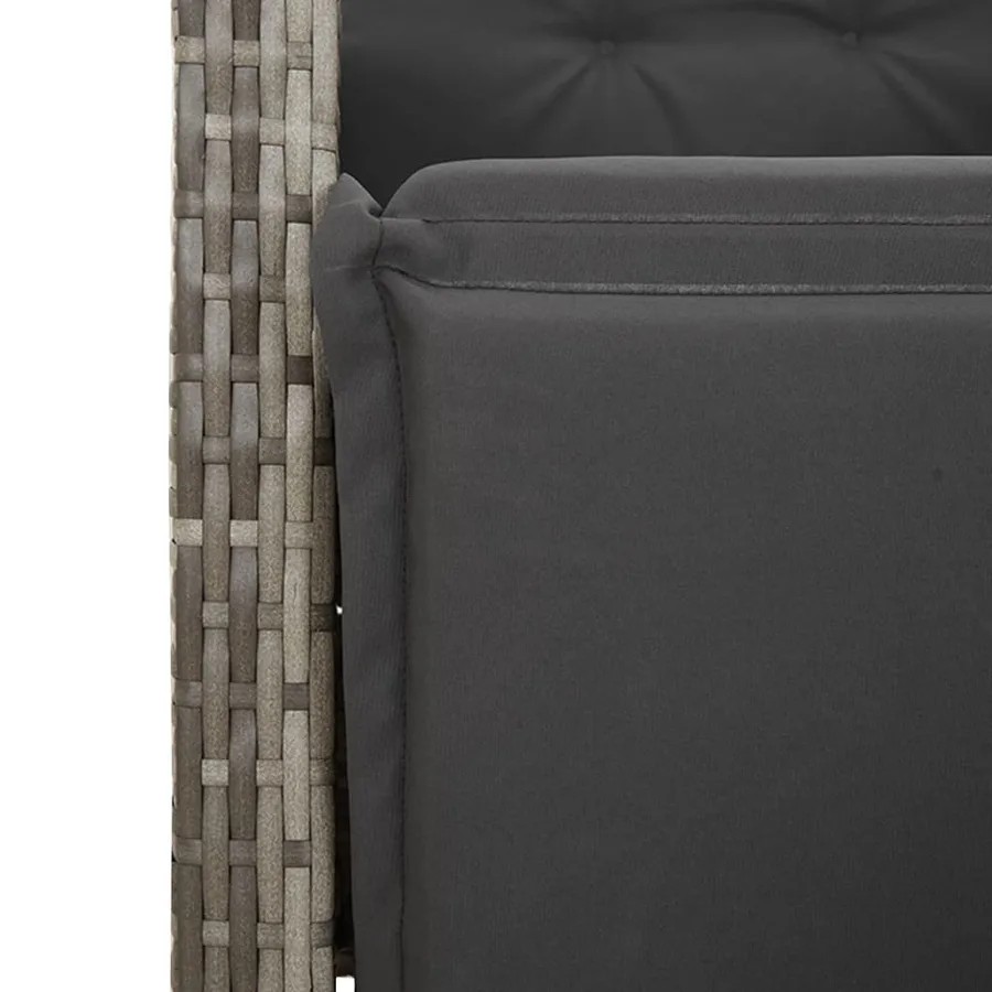 Ensemble à manger de jardin et coussins 7 pcs gris rotin - 6