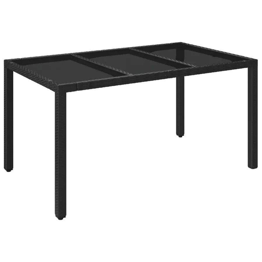 Ensemble à manger de jardin coussins 7pcs Noir Résine tressée - 5