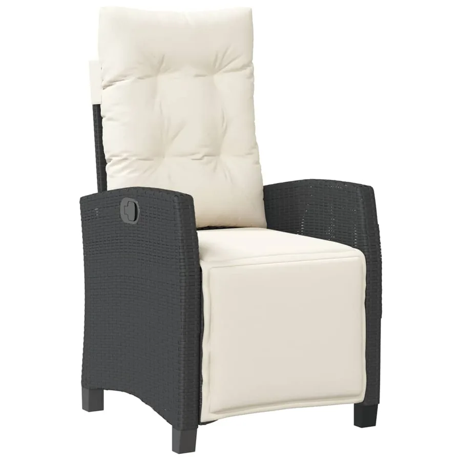 Ensemble à manger de jardin coussins 5pcs Noir Résine tressée - 3