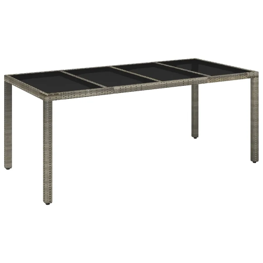 Ensemble à manger de jardin 9 pcs coussins gris résine tressée - 3