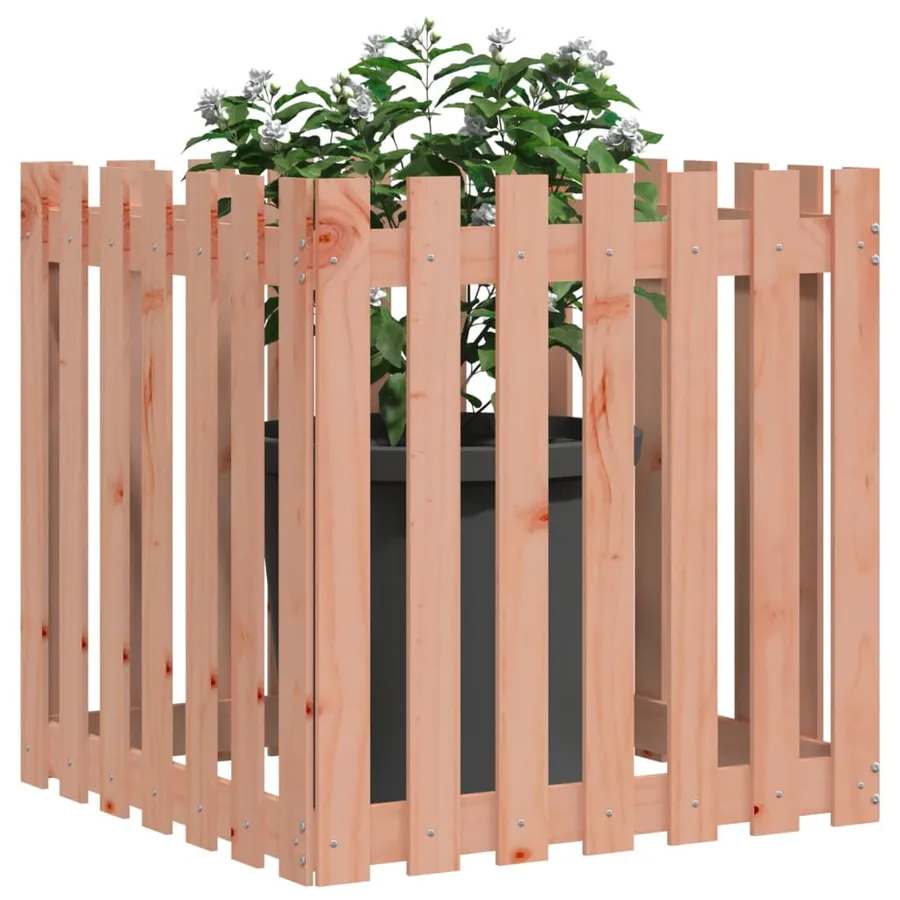 Jardinière avec design de clôture 70x70x70 cm douglas massif - 3