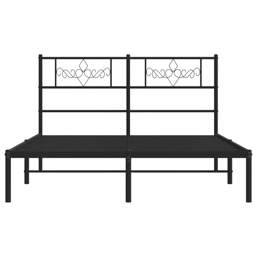 Cadre de lit métal sans matelas avec tête de lit noir 120x200cm - 5