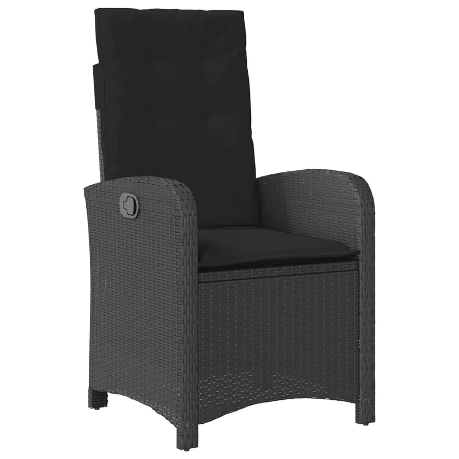 Ensemble à manger de jardin coussins 5pcs Noir Résine tressée - 4
