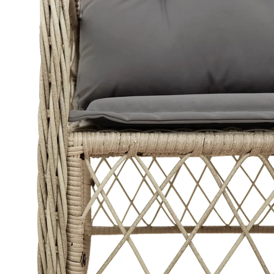 Ensemble à manger de jardin coussins 7 pcs mélange beige rotin - 5