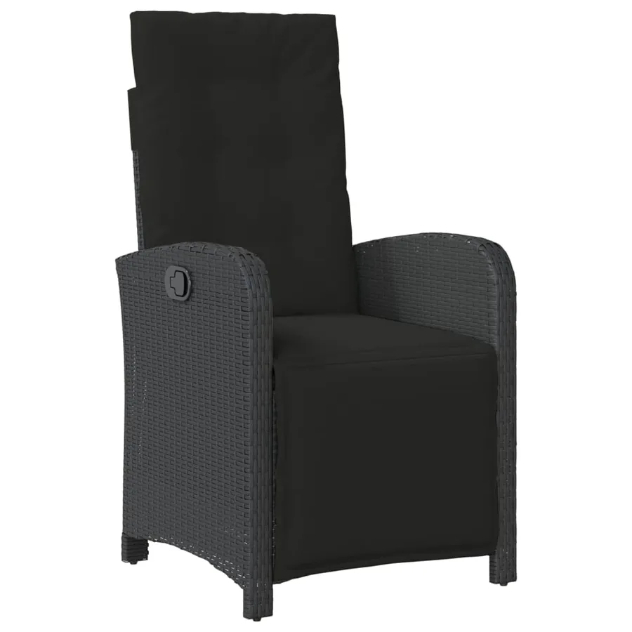 Ensemble de bistro 3 pcs avec coussins noir résine tressée - 3