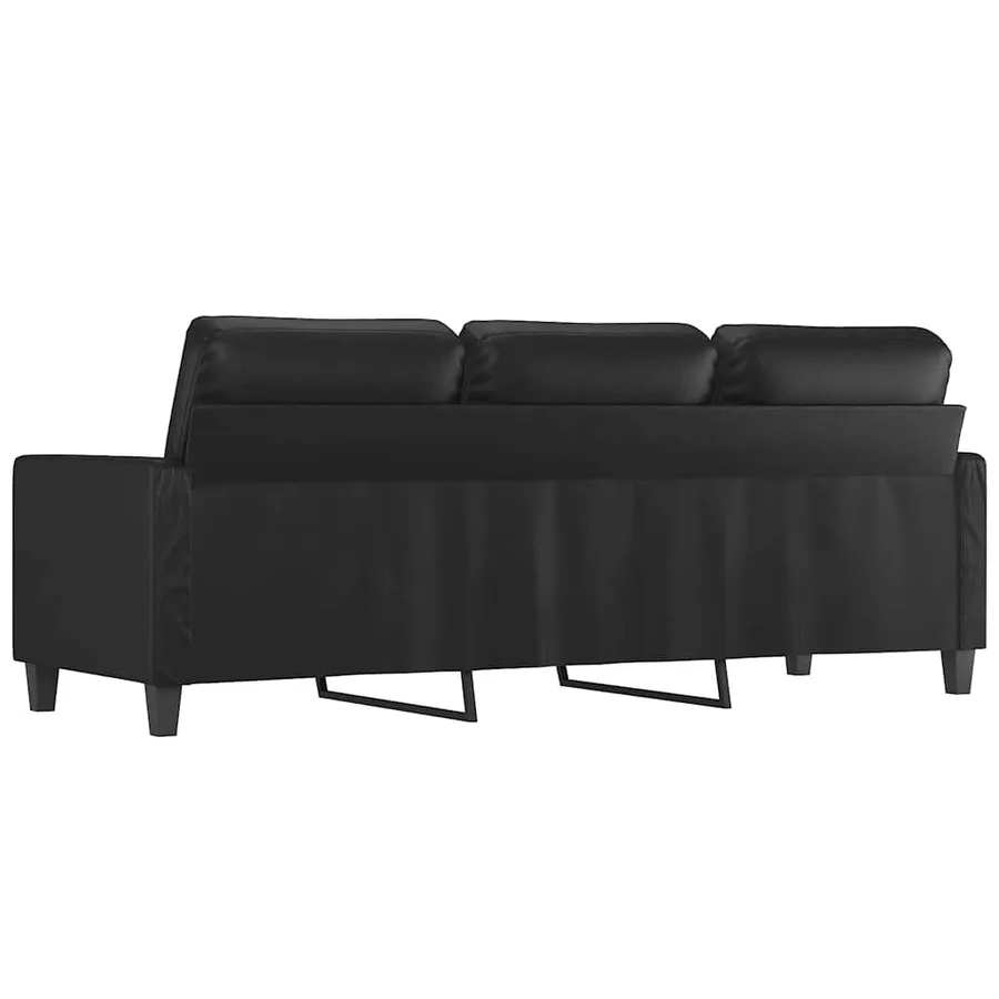 Canapé à 3 places Noir 180 cm Similicuir - 5