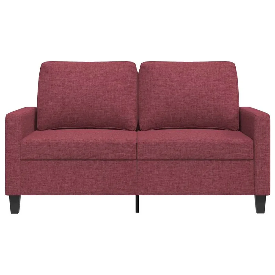 Canapé à 2 places Rouge bordeaux 120 cm Tissu - 4