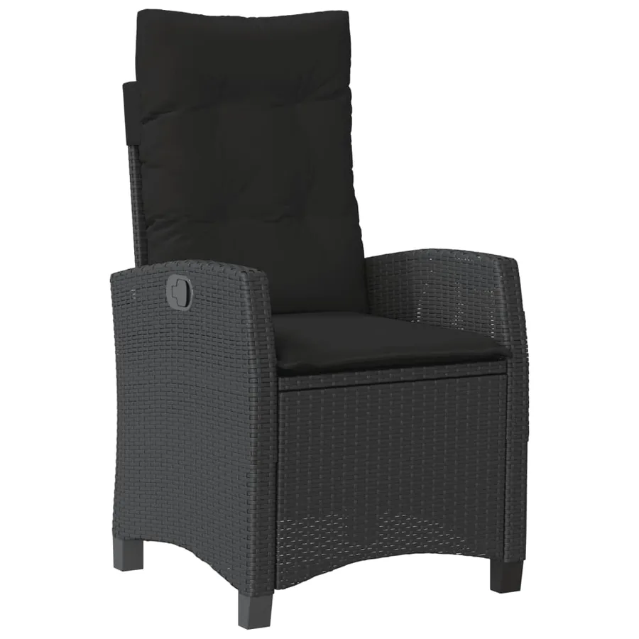 Ensemble à manger de jardin coussins 7pcs Noir Résine tressée - 4
