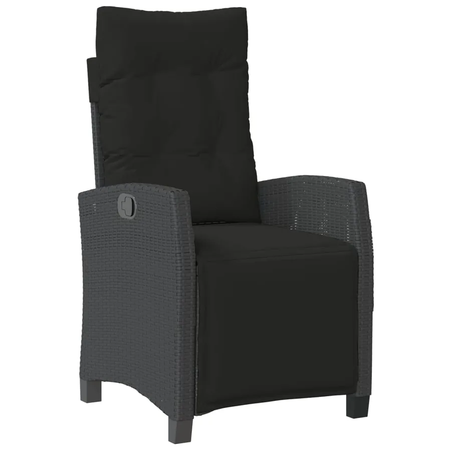 Ensemble à manger de jardin coussins 7pcs Noir Résine tressée - 5