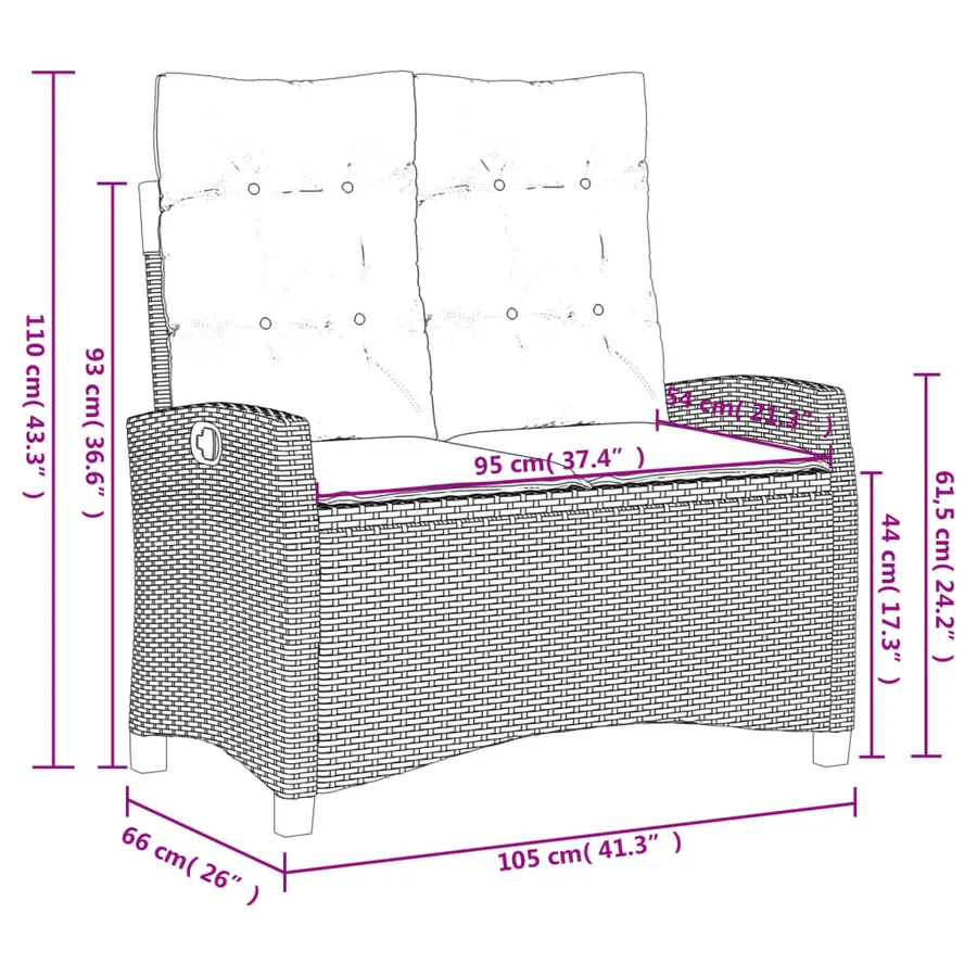 Ensemble à manger de jardin coussins 4 pcs beige résine tressée - 11