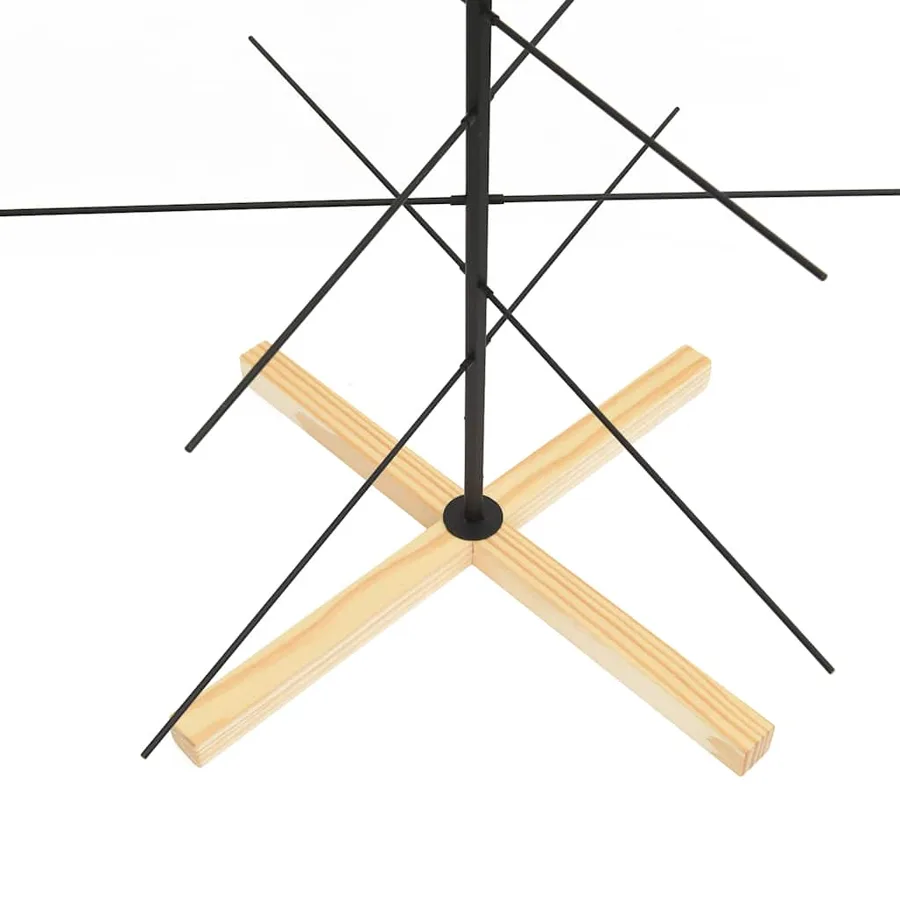 Arbre de Noël en métal avec base en bois noir 150 cm - 6