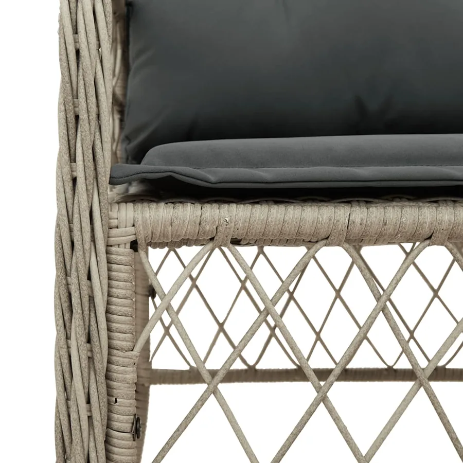 Ensemble à manger de jardin et coussins 7 pcs gris clair rotin - 5