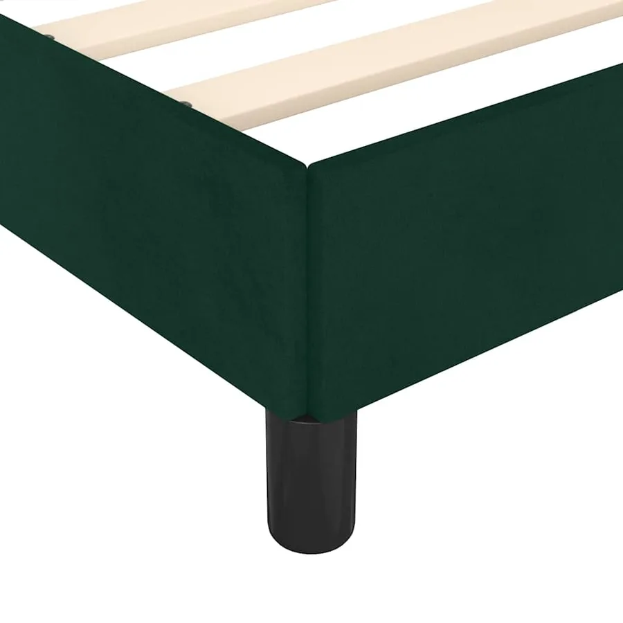 Cadre de lit sans matelas vert foncé 80x200 cm velours - 10