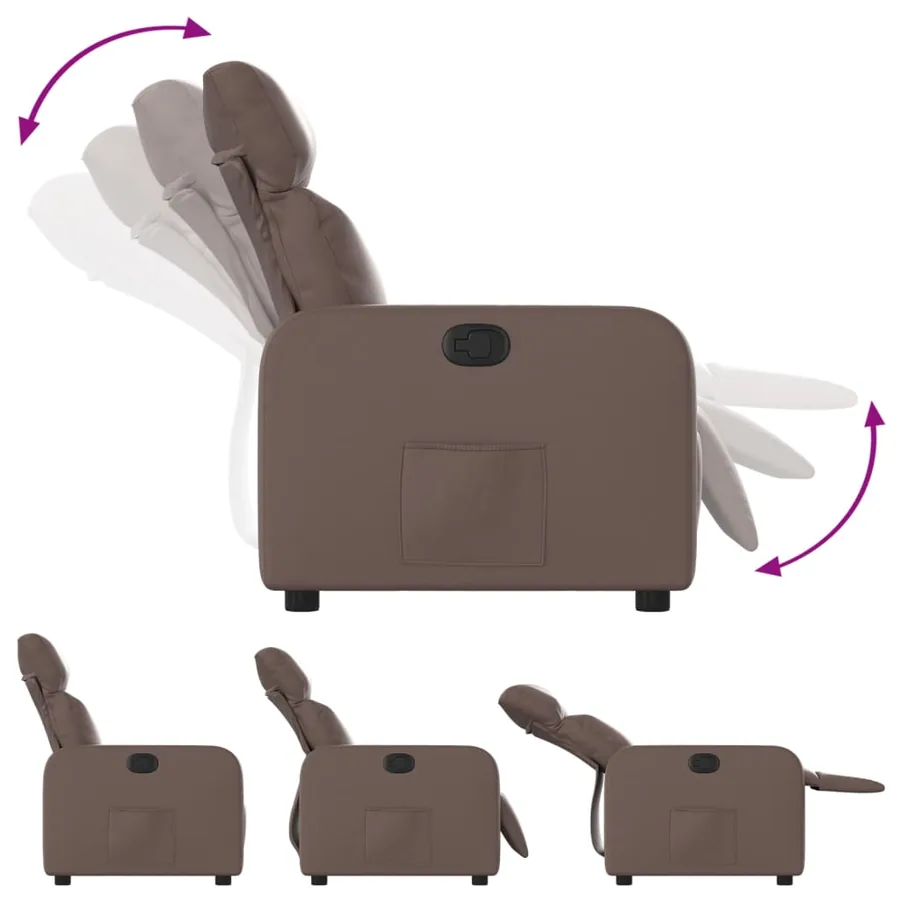 Fauteuil inclinable Marron Similicuir - 4