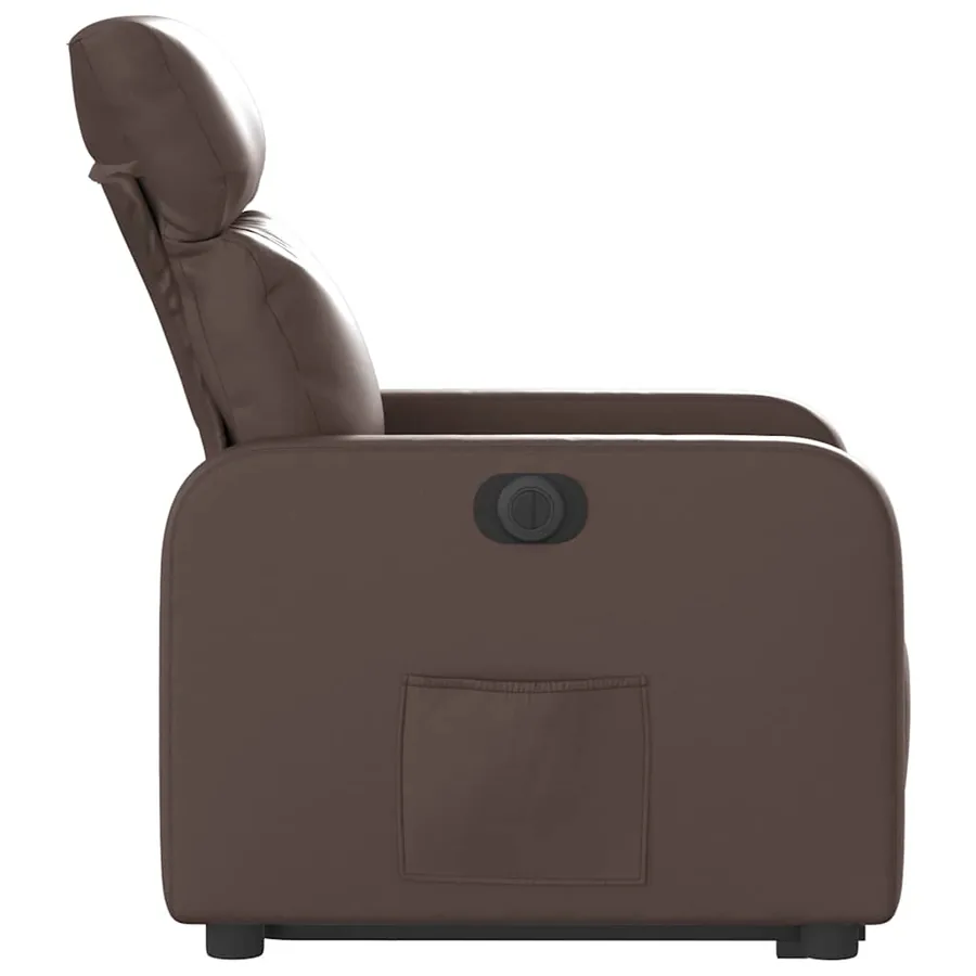 Fauteuil inclinable électrique marron similicuir - 10