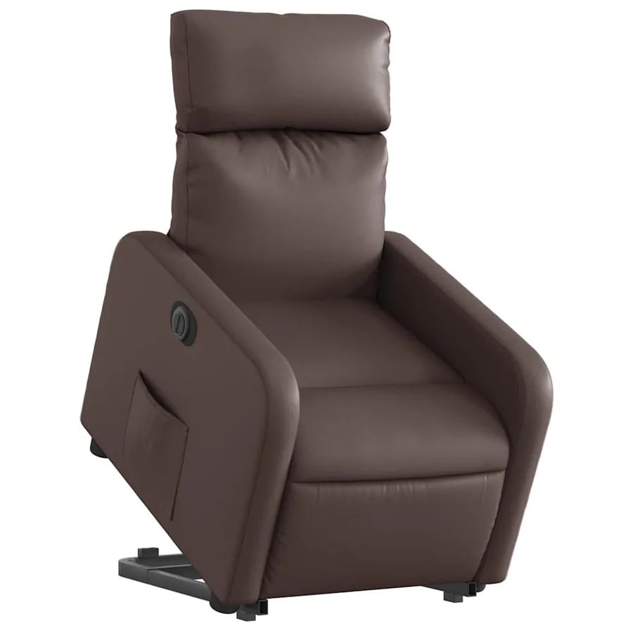 Fauteuil inclinable électrique marron similicuir - 3