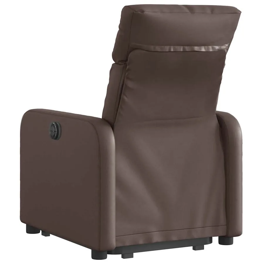Fauteuil inclinable électrique marron similicuir - 5
