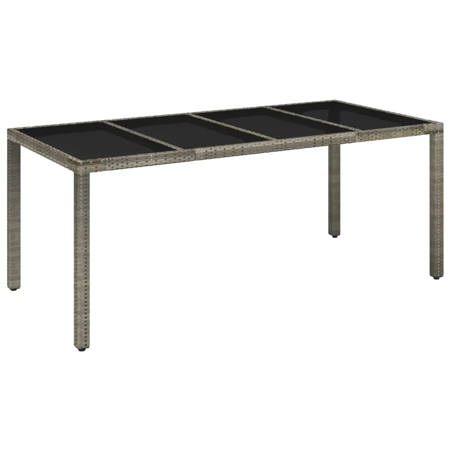 Ensemble à manger de jardin et coussins 7 pcs gris rotin - 4