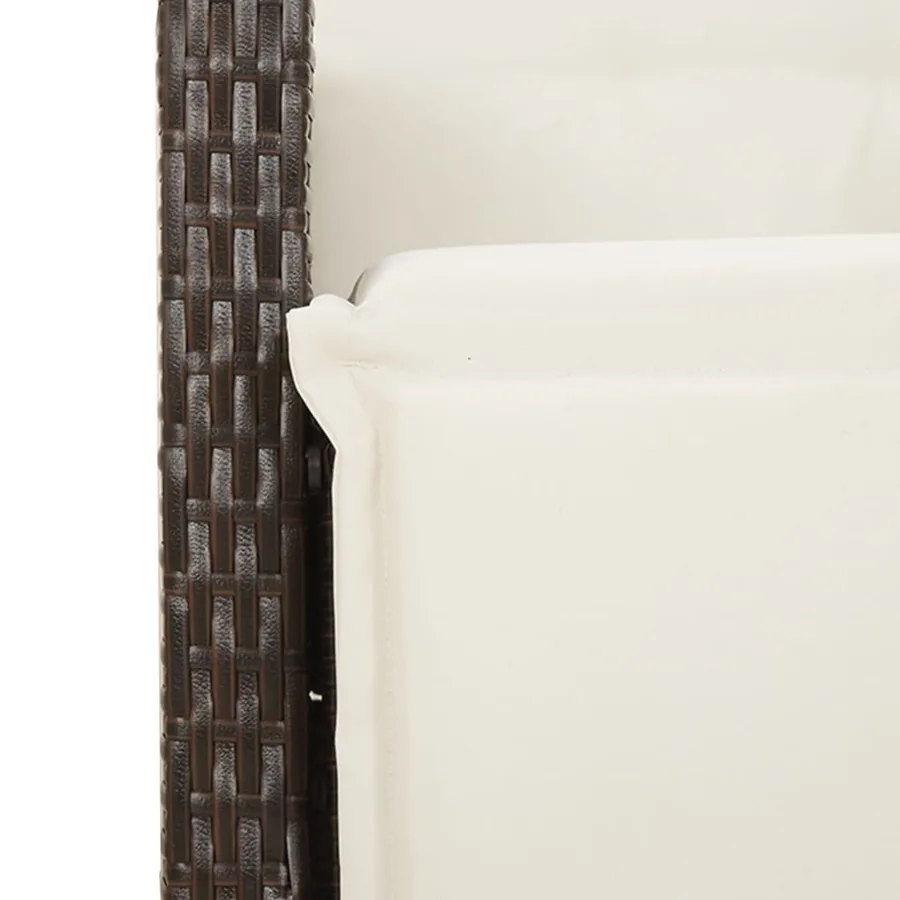 Ensemble à manger de jardin et coussins 7 pcs marron rotin - 7