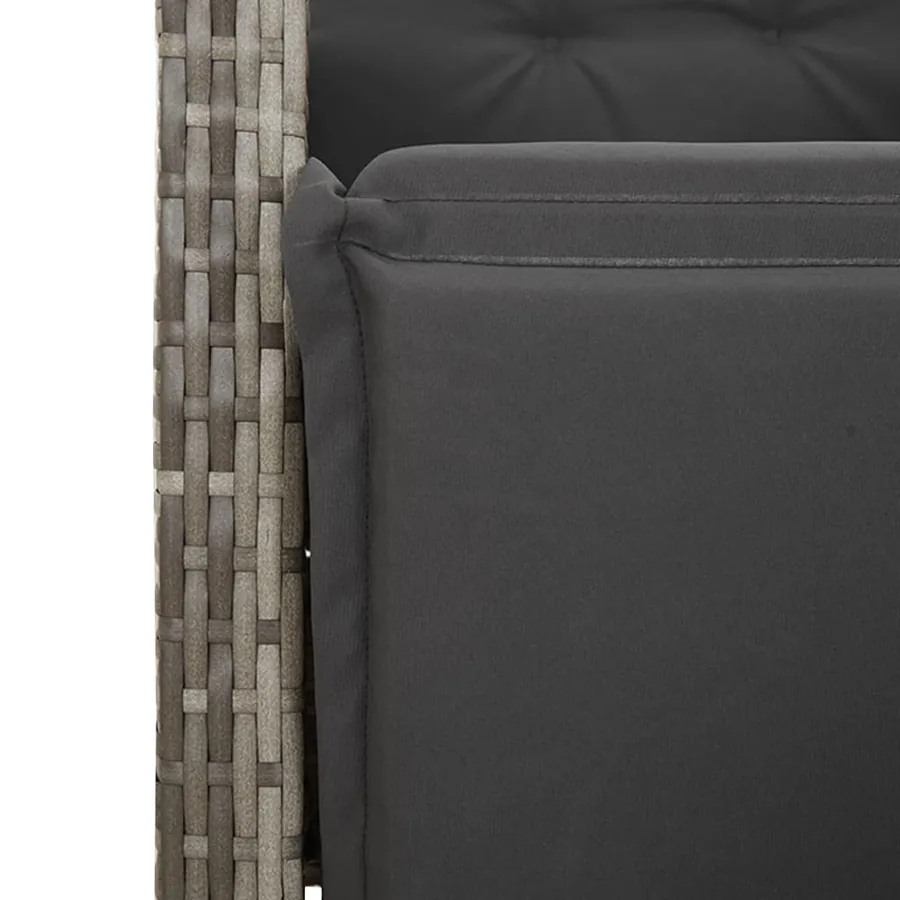 Chaises inclinables de jardin lot de 2 et repose-pied rotin - 10