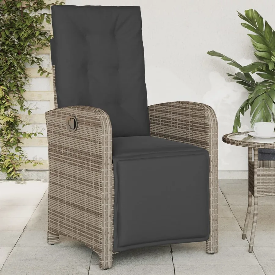 Chaises inclinables de jardin lot de 2 et repose-pied rotin - 3