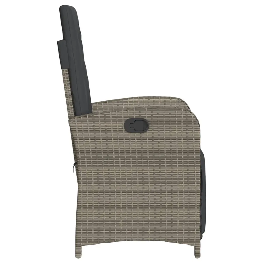 Chaises inclinables de jardin lot de 2 et repose-pied rotin - 6